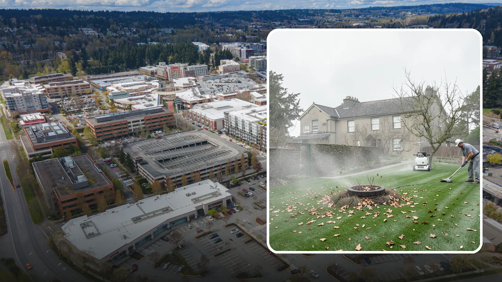 Lawn Blowing in Redmond, King County, WA - Clear fallen leaves, fir needles, and yard debris from your turf and hardscapes with thorough power blowing.