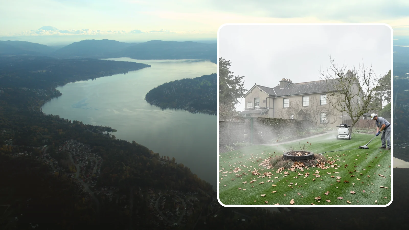 Lawn Blowing in Sammamish, King County, WA - Clear fallen leaves, fir needles, and yard debris from your turf and hardscapes with thorough power blowing.
