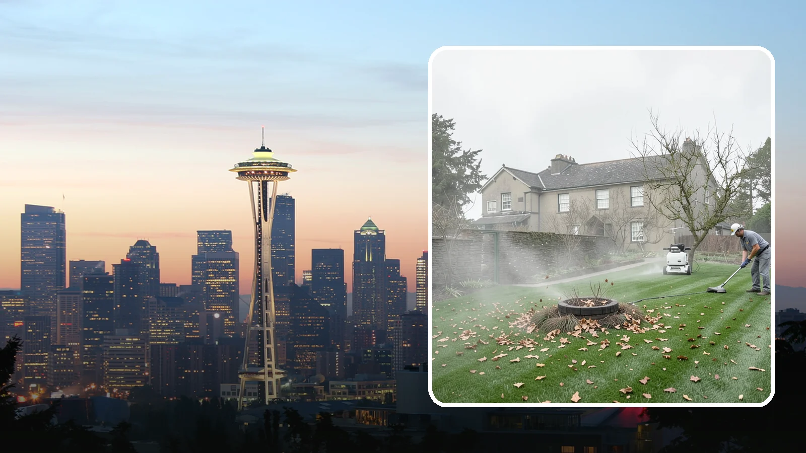 Lawn Blowing in Seattle, King County, WA - Clear fallen leaves, fir needles, and yard debris from your turf and hardscapes with thorough power blowing.