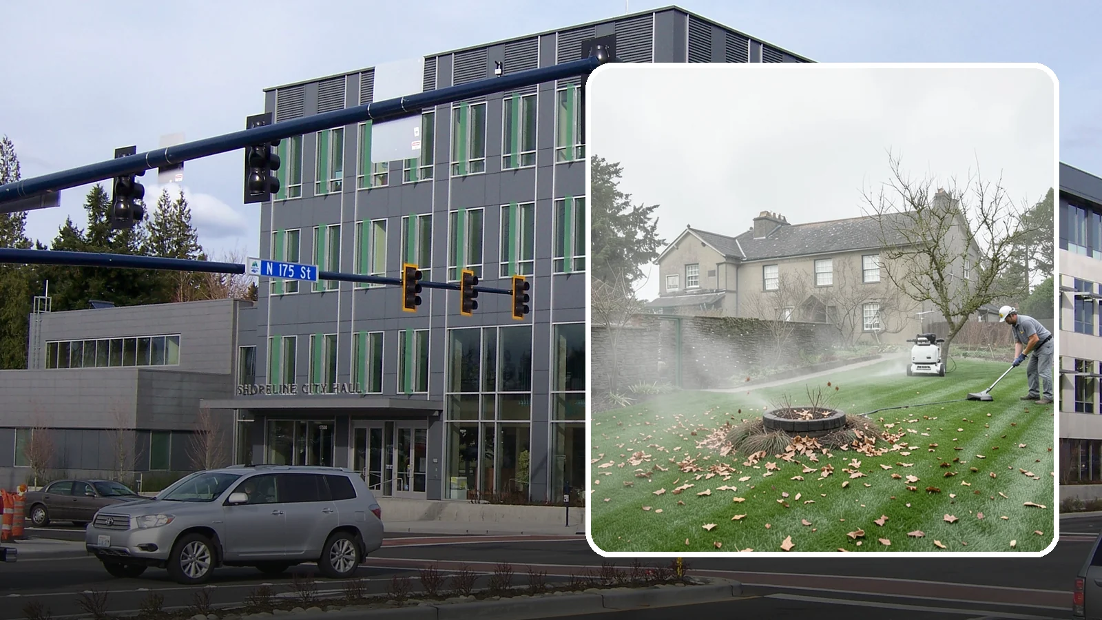Lawn Blowing in Shoreline, King County, WA - Clear fallen leaves, fir needles, and yard debris from your turf and hardscapes with thorough power blowing.