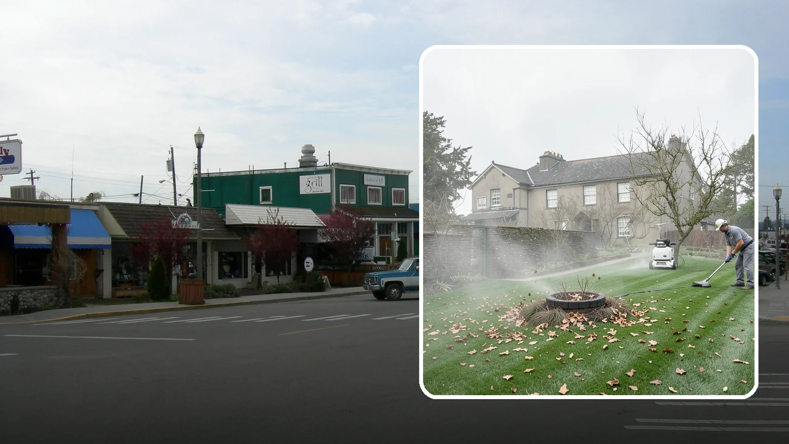 Lawn Blowing in Stanwood, Snohomish County, WA - Clear fallen leaves, fir needles, and yard debris from your turf and hardscapes with thorough power blowing.