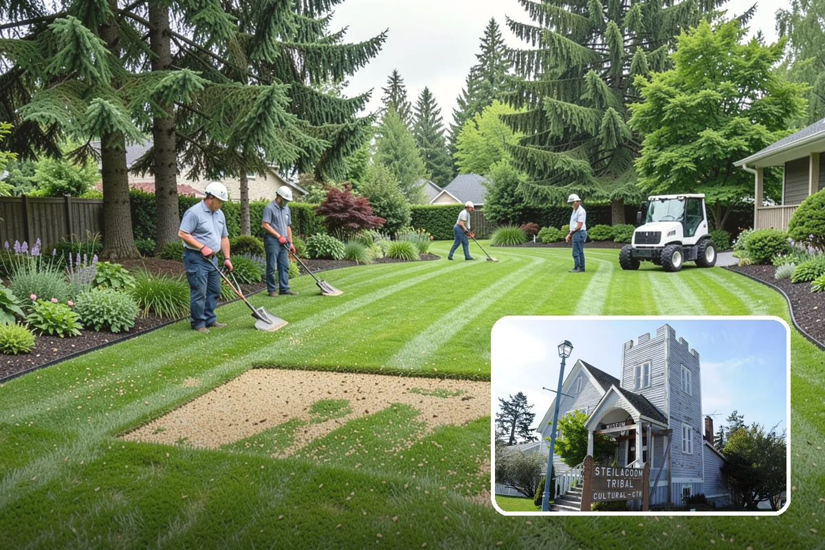 Lawn Blowing in Steilacoom, Pierce County, WA - Removes matted leaves and needles that smother turf
