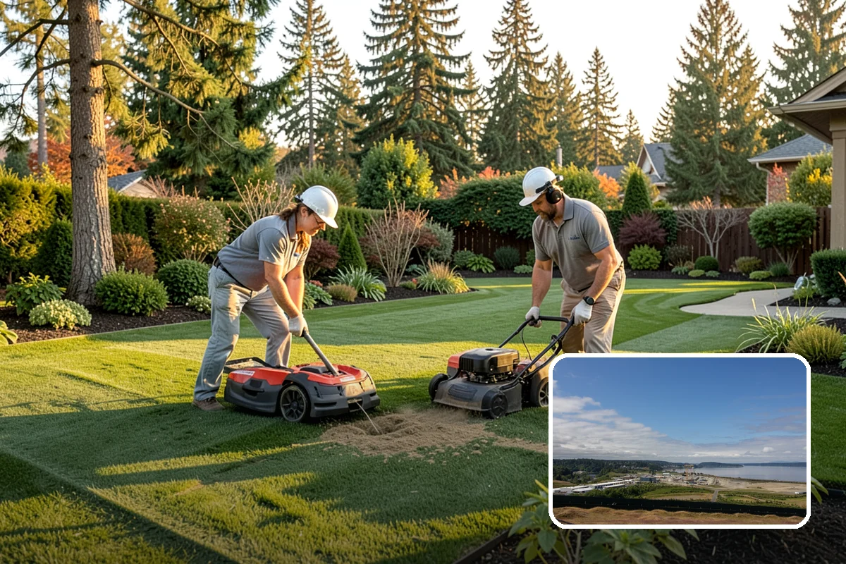 Lawn Blowing in University Place, Pierce County, WA - Removes matted leaves and needles that smother turf