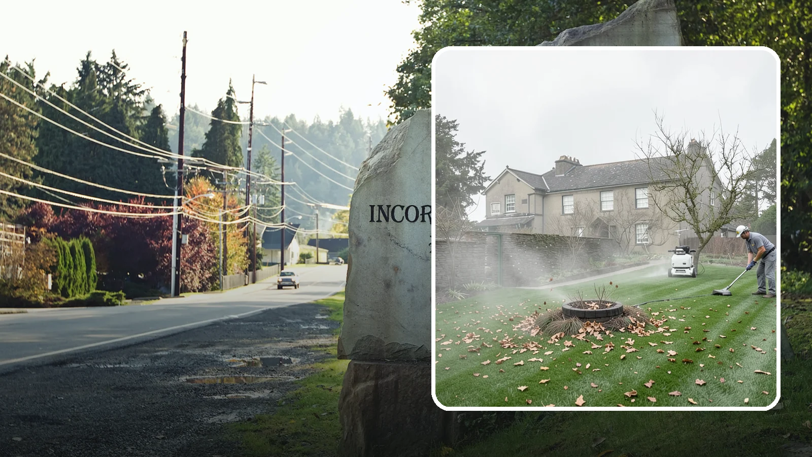 Lawn Blowing in Wilkeson, Pierce County, WA - Clear fallen leaves, fir needles, and yard debris from your turf and hardscapes with thorough power blowing.