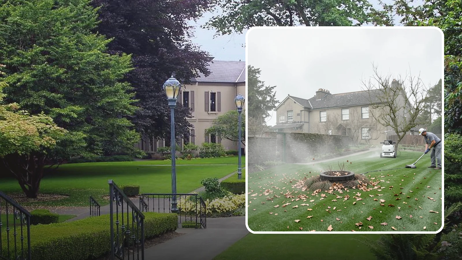 Lawn Blowing in Woodinville, King County, WA - Clear fallen leaves, fir needles, and yard debris from your turf and hardscapes with thorough power blowing.
