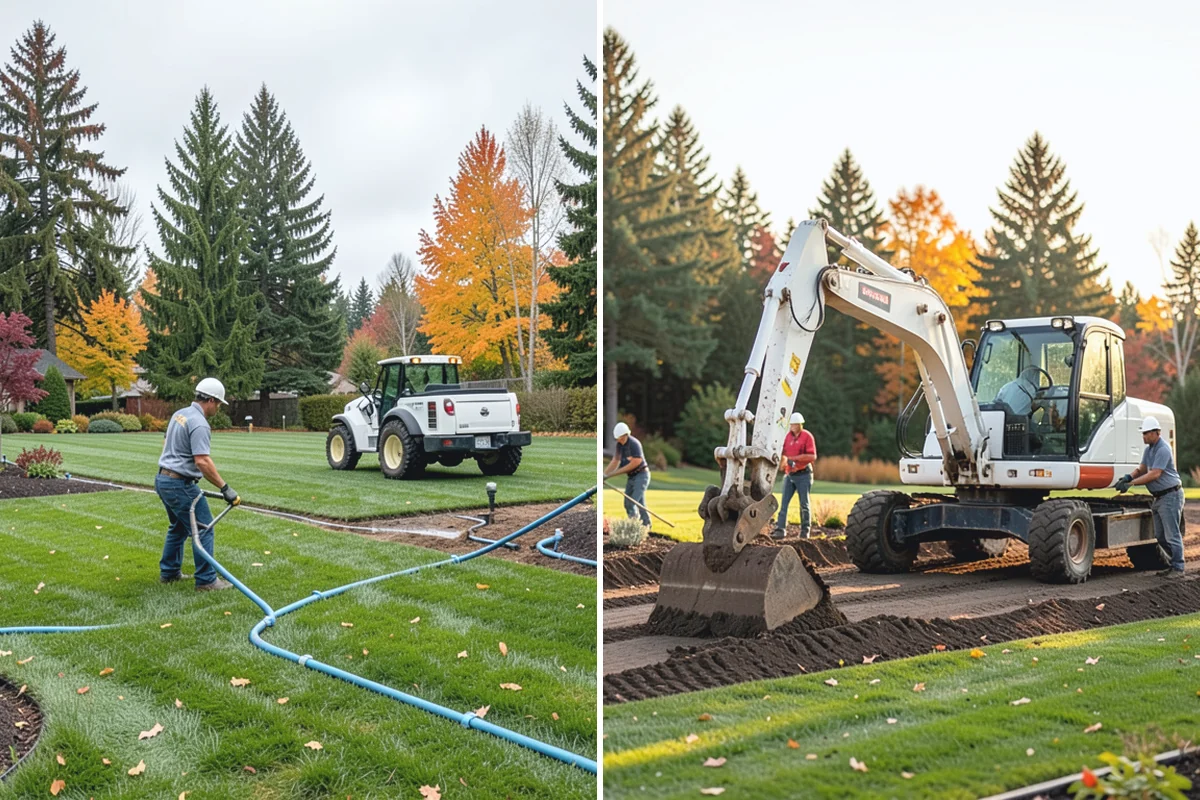Lawn Blowing in Woodinville, King County, WA - Assess debris load across lawn, beds, and hardscapes
