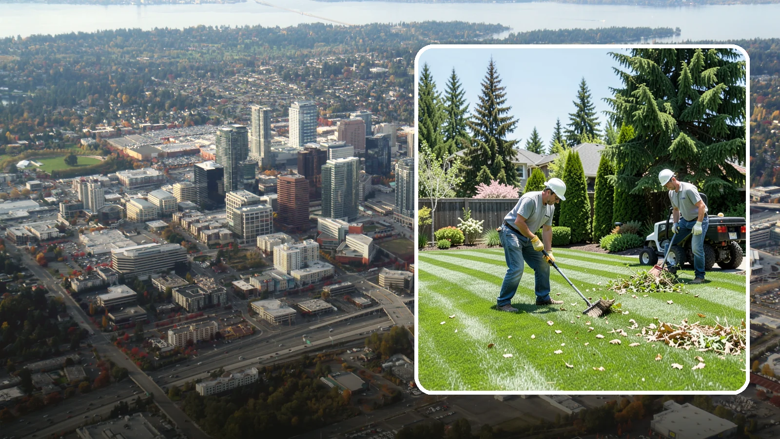 Lawn Cleanup in Bellevue, King County, WA - Refresh a neglected yard with a full cleanup of leaves, debris, weeds, and overgrowth in a single visit.