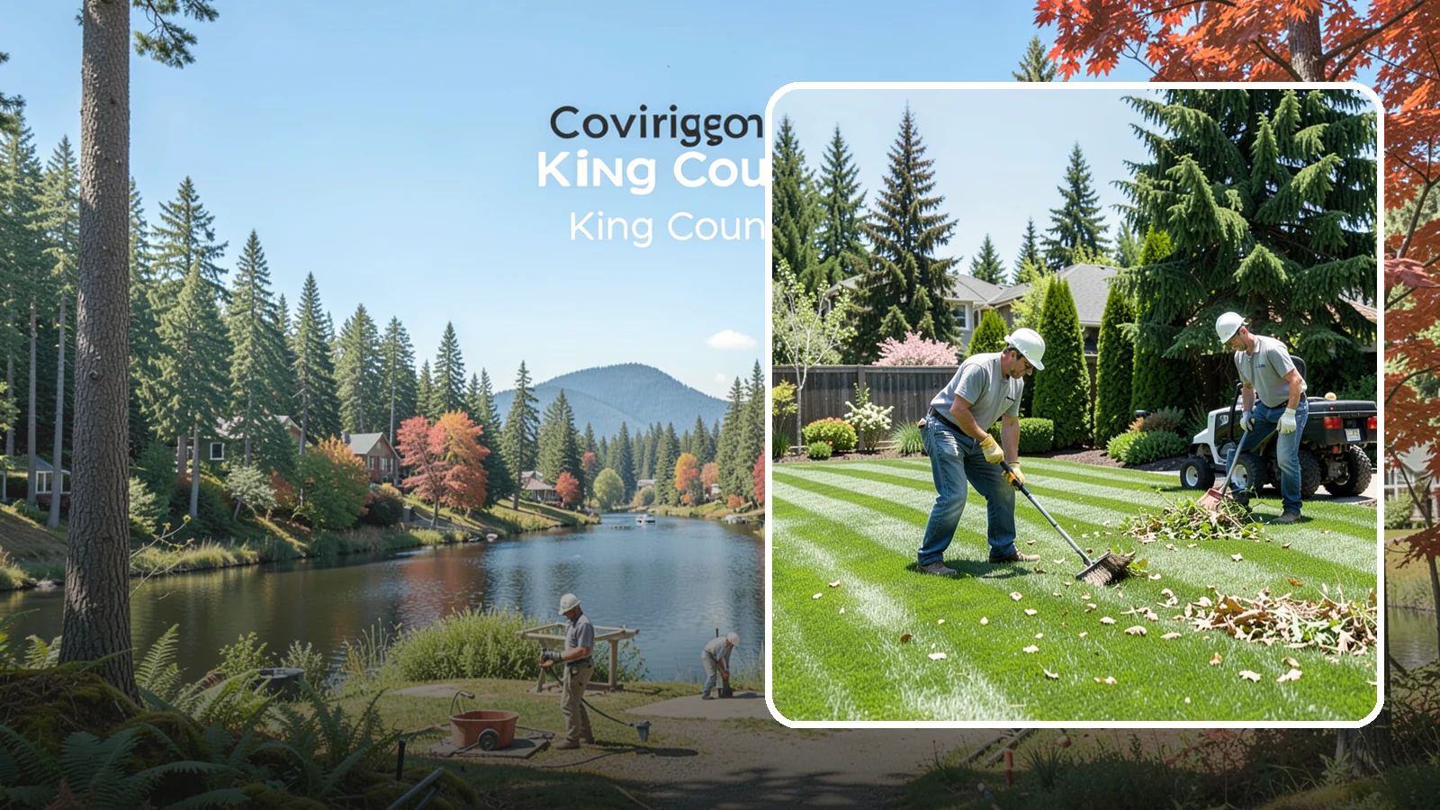Lawn Cleanup in Covington, King County, WA - Refresh a neglected yard with a full cleanup of leaves, debris, weeds, and overgrowth in a single visit.