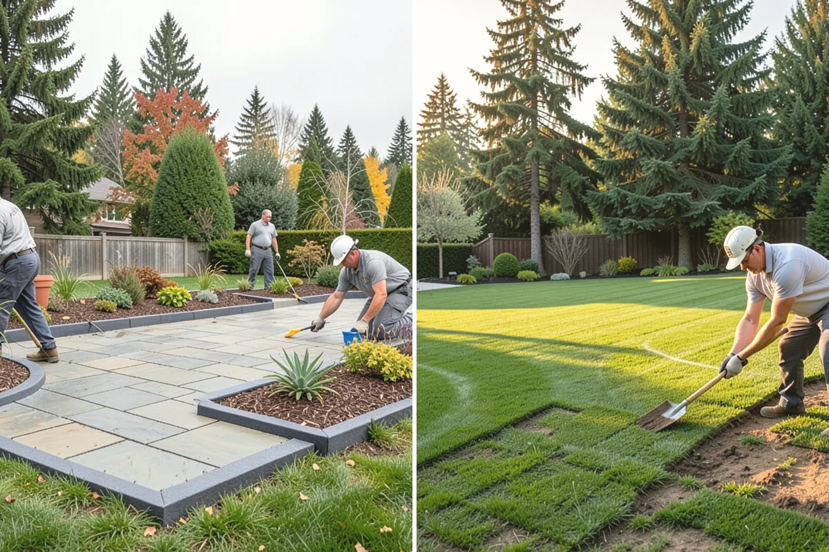 Lawn Edging in Burien, King County, WA - Mark the edge line along hardscapes and beds
