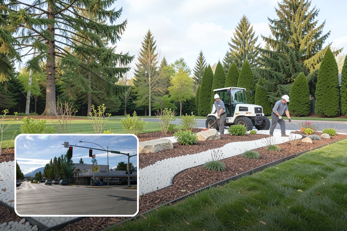 Lawn Edging in North Bend, King County, WA - Sharp defined borders that frame the whole yard