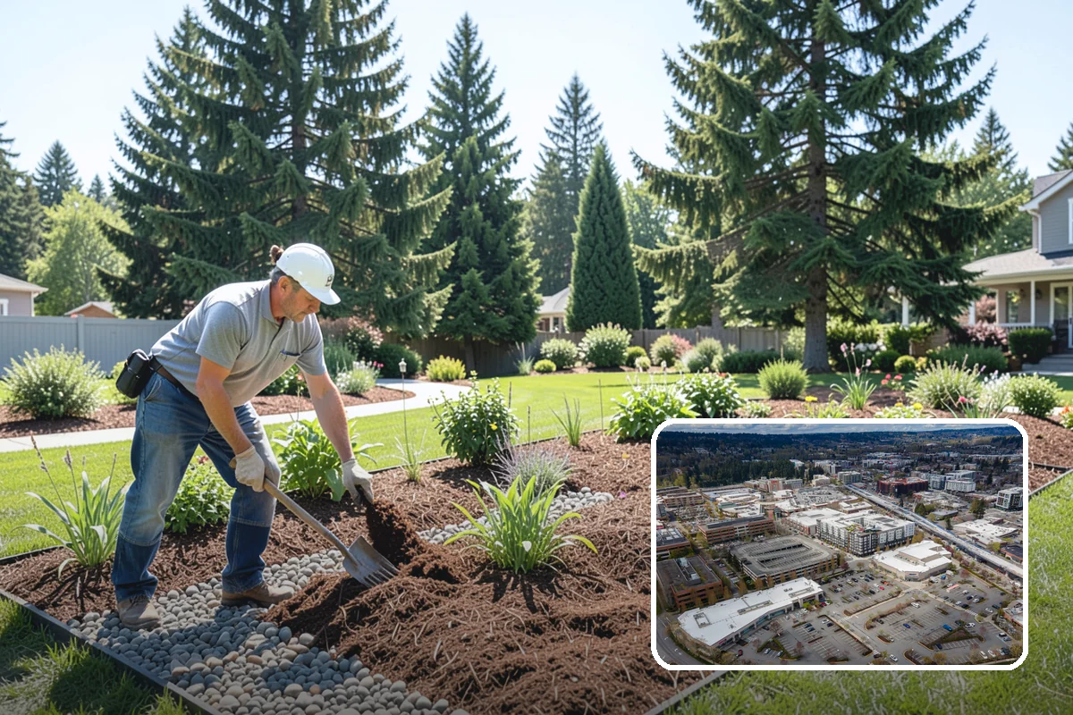 Lawn Edging in Redmond, King County, WA - Sharp defined borders that frame the whole yard