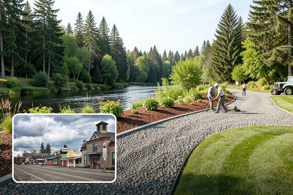 Lawn Edging in Roy, Pierce County, WA - Sharp defined borders that frame the whole yard