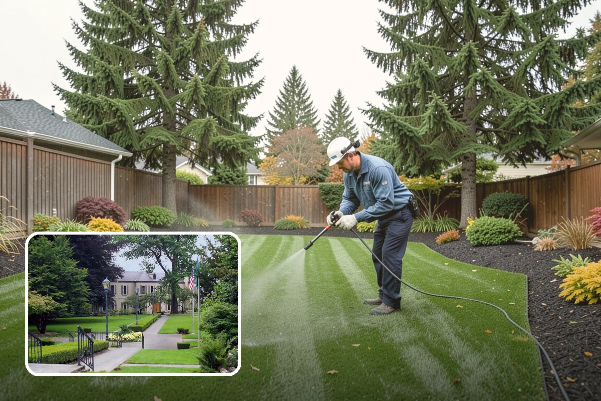 Lawn Fertilization in Woodinville, King County, WA - Thicker greener grass that crowds out weeds