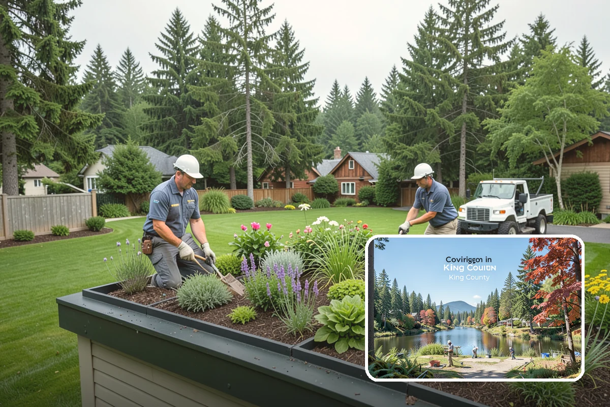 Lawn & Garden Renovation in Covington, King County, WA - One project that refreshes lawn and beds together