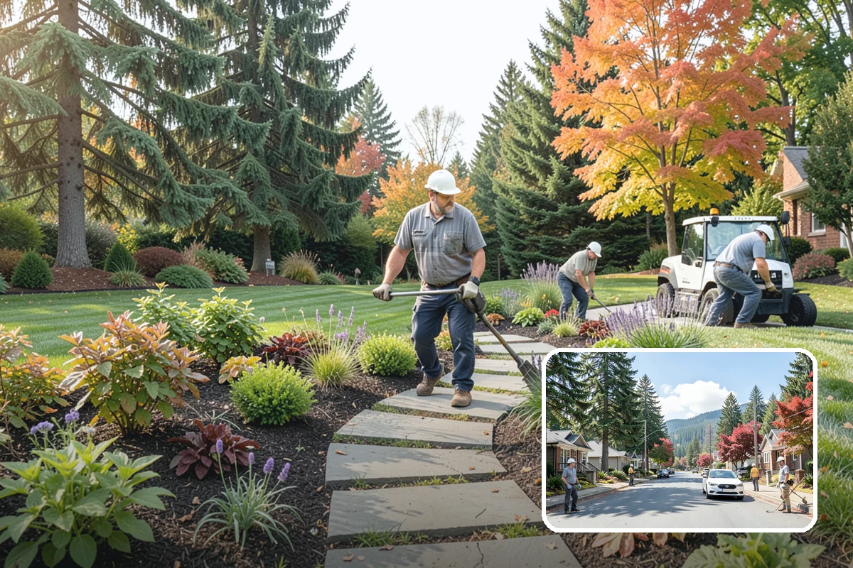 Lawn & Garden Renovation in Hunts Point, King County, WA - One project that refreshes lawn and beds together