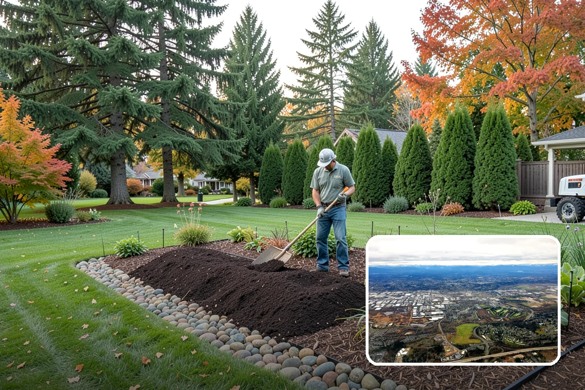Lawn & Garden Renovation in Kent, King County, WA - One project that refreshes lawn and beds together