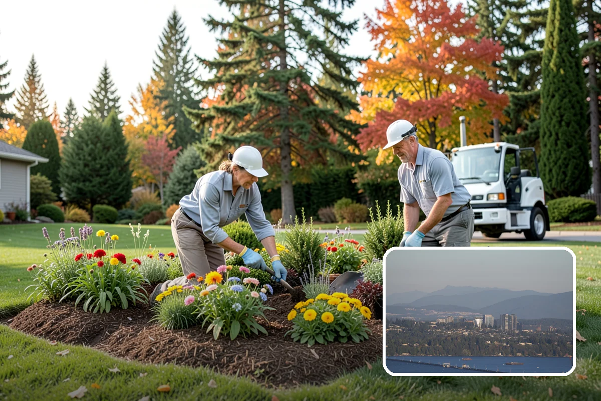 Lawn & Garden Renovation in Medina, King County, WA - One project that refreshes lawn and beds together