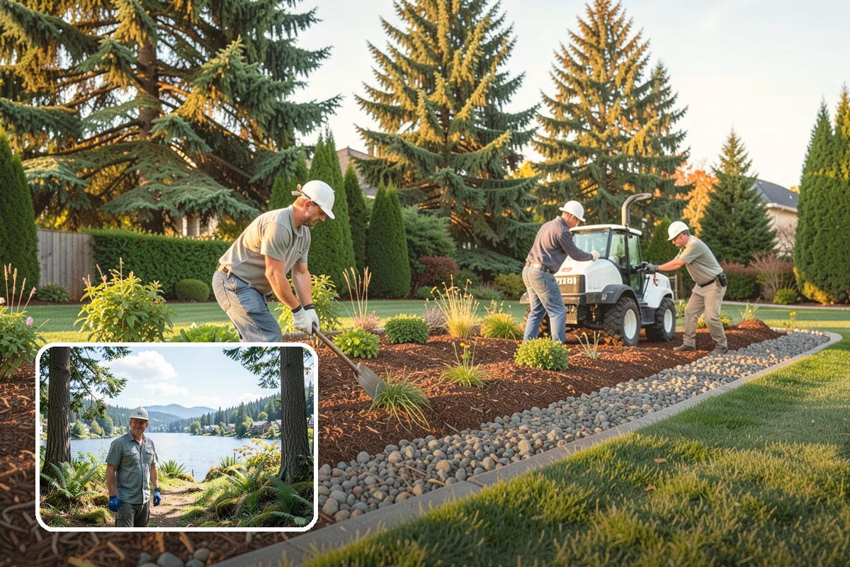 Lawn & Garden Renovation in Milton, King County, WA - One project that refreshes lawn and beds together