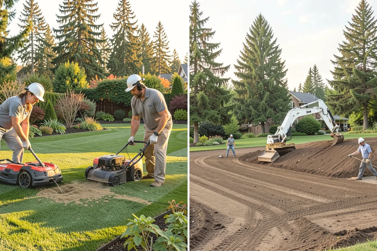 Lawn Grading & Leveling in North Bend, King County, WA - Survey the lawn for high spots, dips, and drainage flow