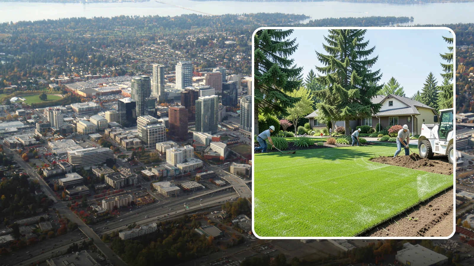 Lawn Removal in Bellevue, King County, WA - Complete removal of old, dead, or unwanted lawn to make way for new turf, beds, or hardscape.