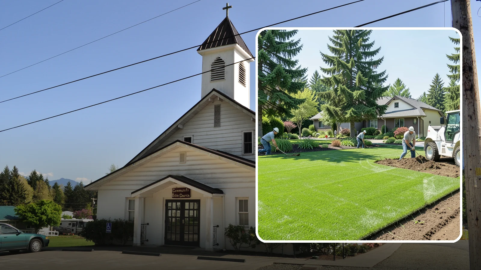 Lawn Removal in Concrete, Skagit County, WA - Complete removal of old, dead, or unwanted lawn to make way for new turf, beds, or hardscape.