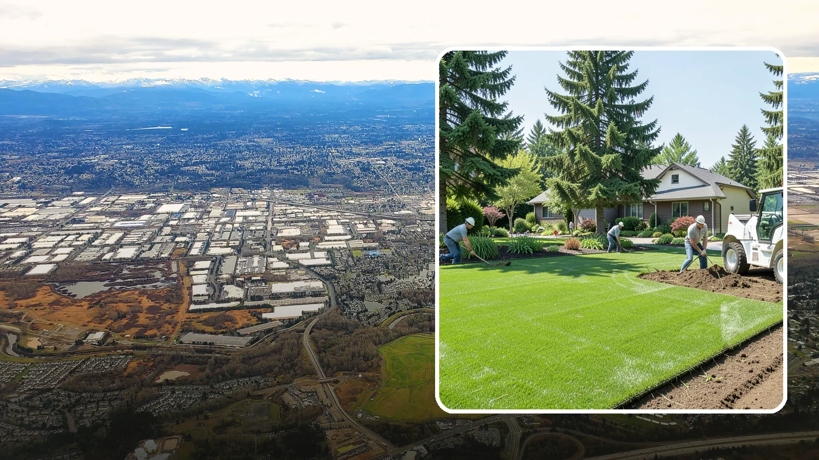 Lawn Removal in Kent, King County, WA - Complete removal of old, dead, or unwanted lawn to make way for new turf, beds, or hardscape.