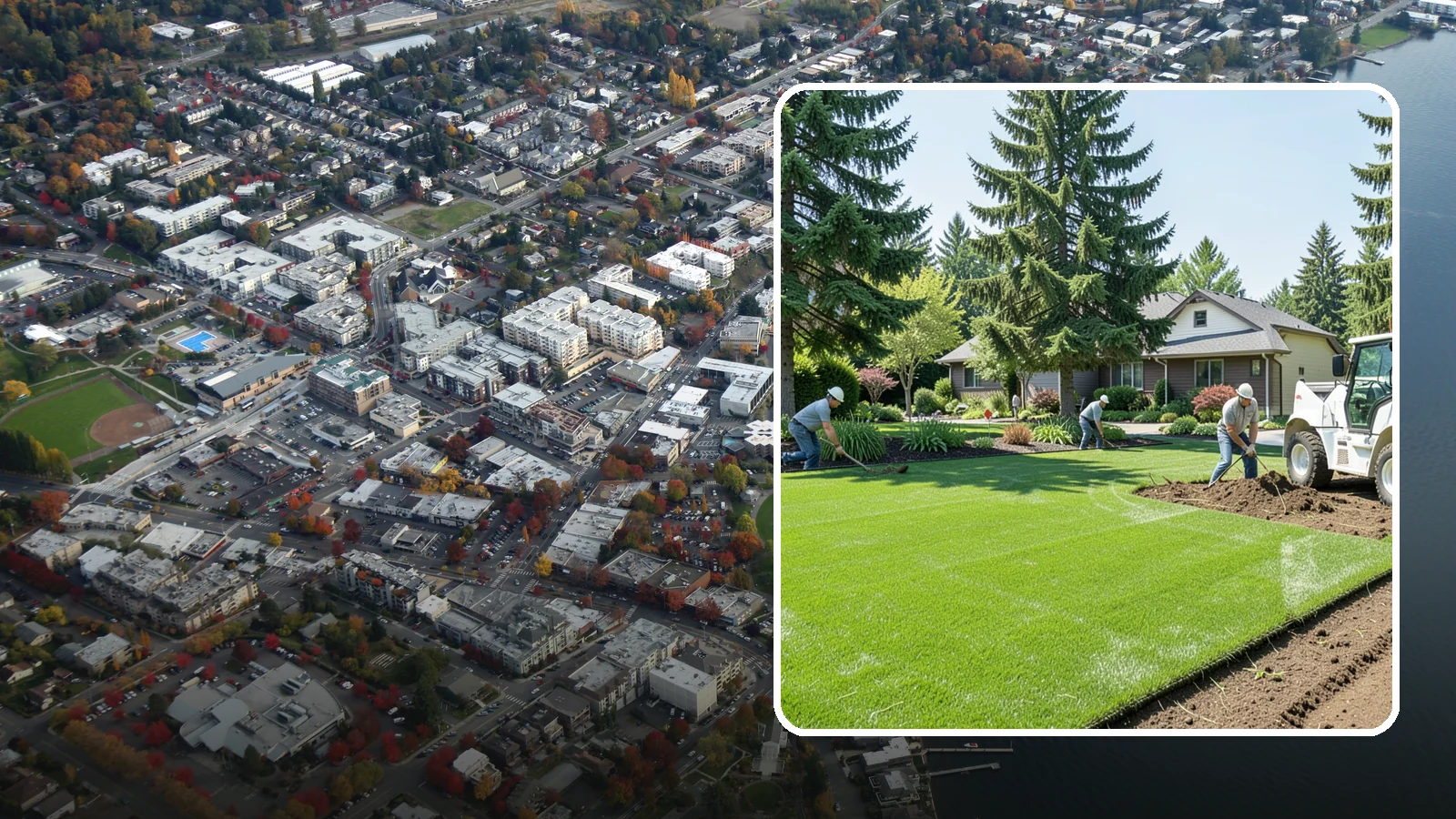 Lawn Removal in Kirkland, King County, WA - Complete removal of old, dead, or unwanted lawn to make way for new turf, beds, or hardscape.