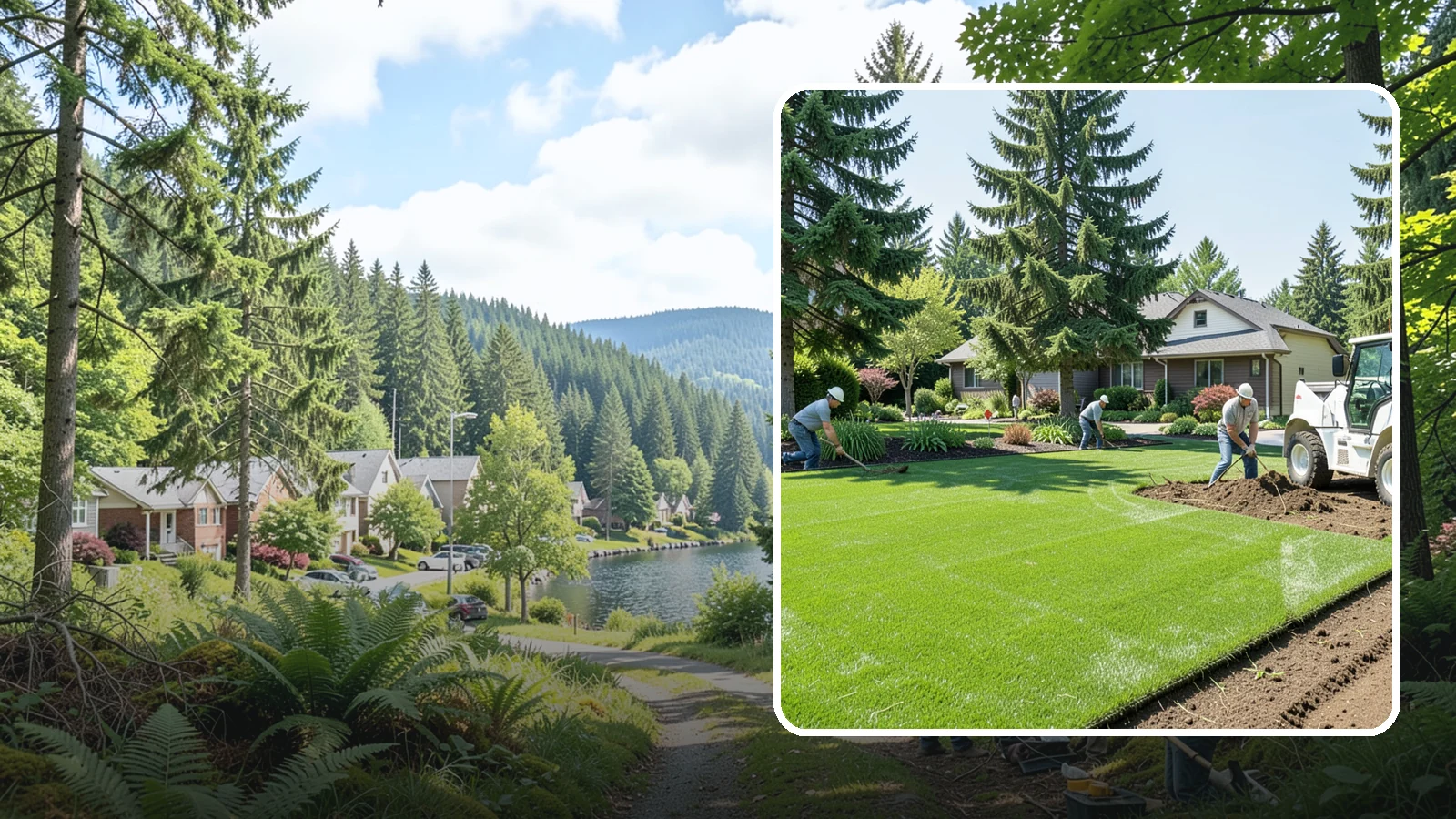 Lawn Removal in Lake Forest Park, King County, WA - Complete removal of old, dead, or unwanted lawn to make way for new turf, beds, or hardscape.