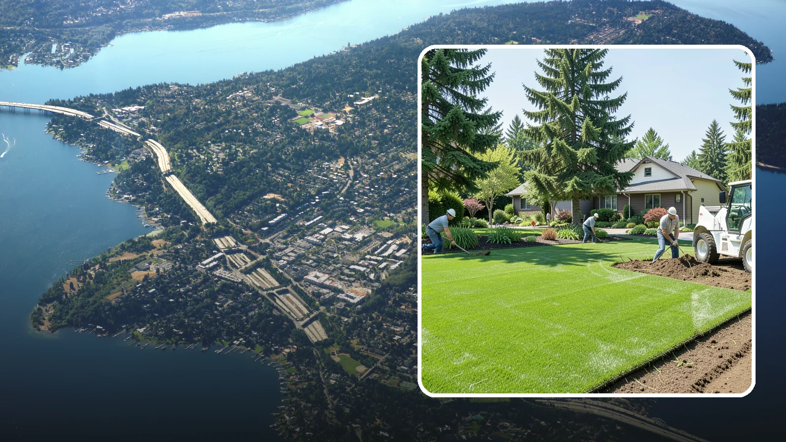 Lawn Removal in Mercer Island, King County, WA - Complete removal of old, dead, or unwanted lawn to make way for new turf, beds, or hardscape.