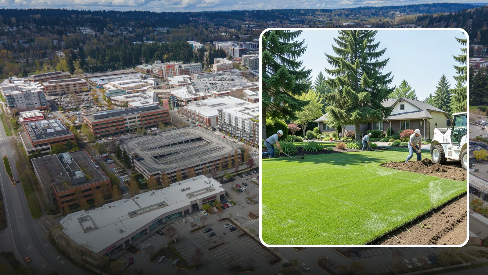 Lawn Removal in Redmond, King County, WA - Complete removal of old, dead, or unwanted lawn to make way for new turf, beds, or hardscape.