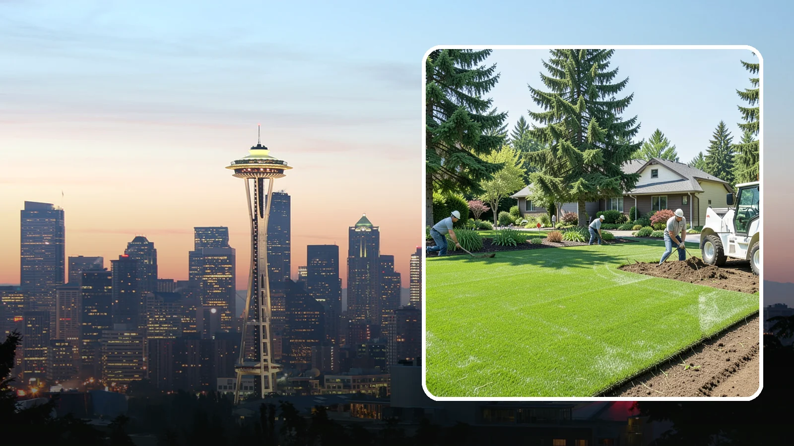 Lawn Removal in Seattle, King County, WA - Complete removal of old, dead, or unwanted lawn to make way for new turf, beds, or hardscape.