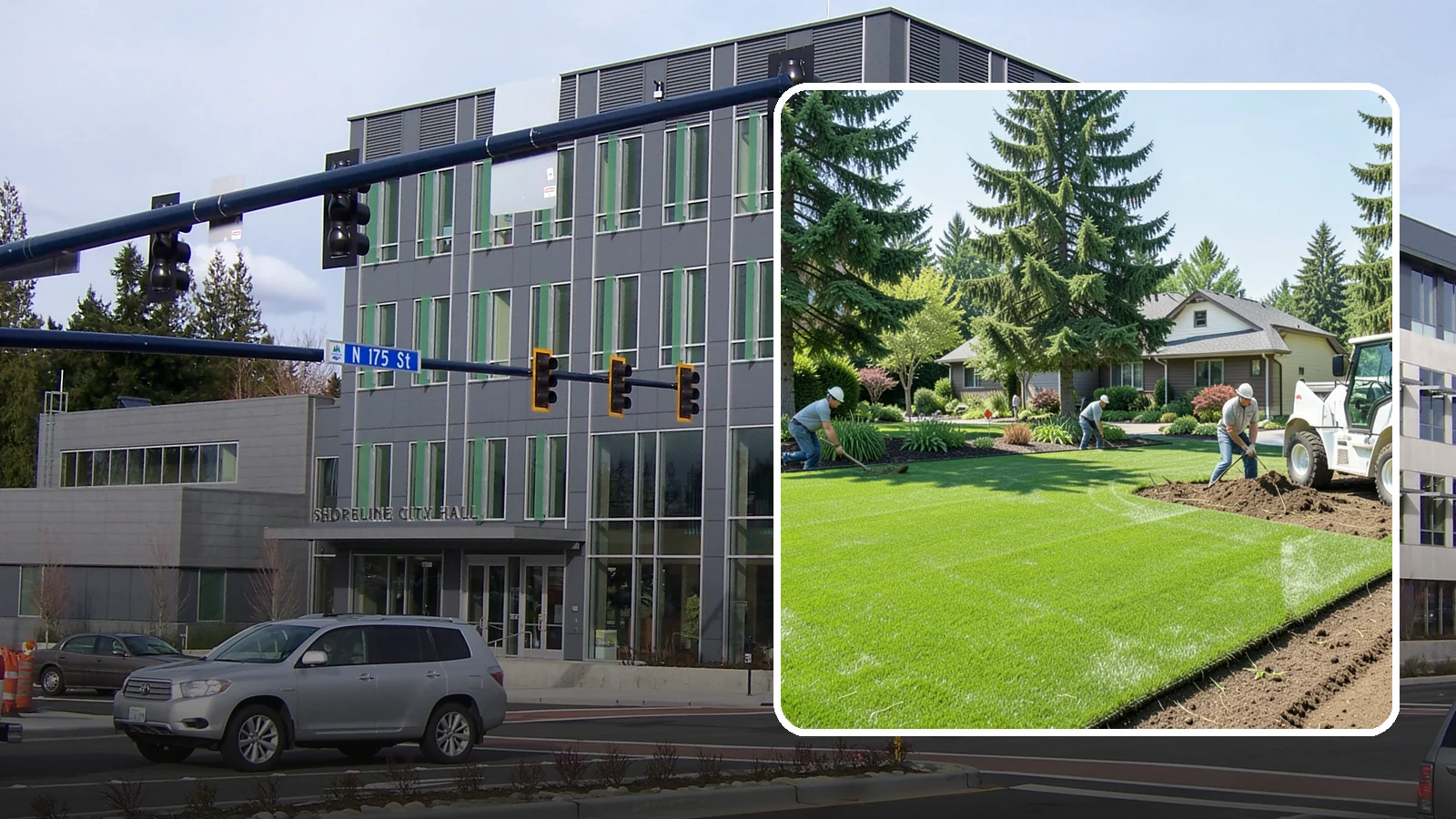 Lawn Removal in Shoreline, King County, WA - Complete removal of old, dead, or unwanted lawn to make way for new turf, beds, or hardscape.