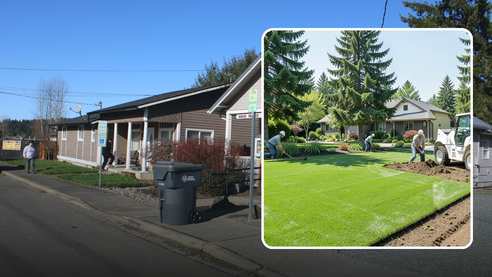 Lawn Removal in South Prairie, Pierce County, WA - Complete removal of old, dead, or unwanted lawn to make way for new turf, beds, or hardscape.