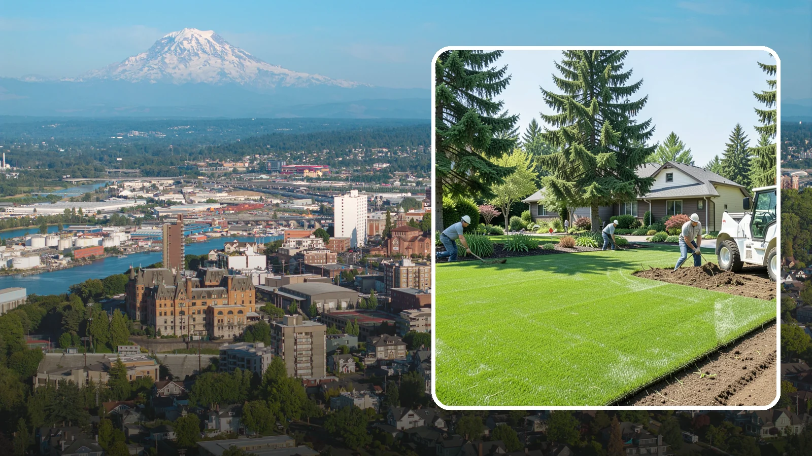 Lawn Removal in Tacoma, Pierce County, WA - Complete removal of old, dead, or unwanted lawn to make way for new turf, beds, or hardscape.