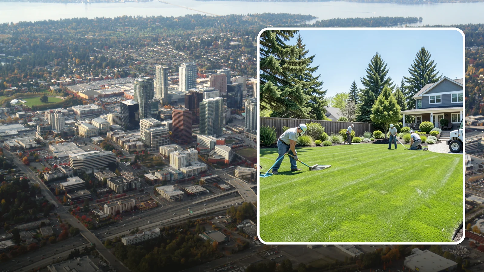 Lawn Restoration in Bellevue, King County, WA - Rebuild a thin, mossy, or worn-out lawn into thick healthy turf through targeted repair and reseeding.