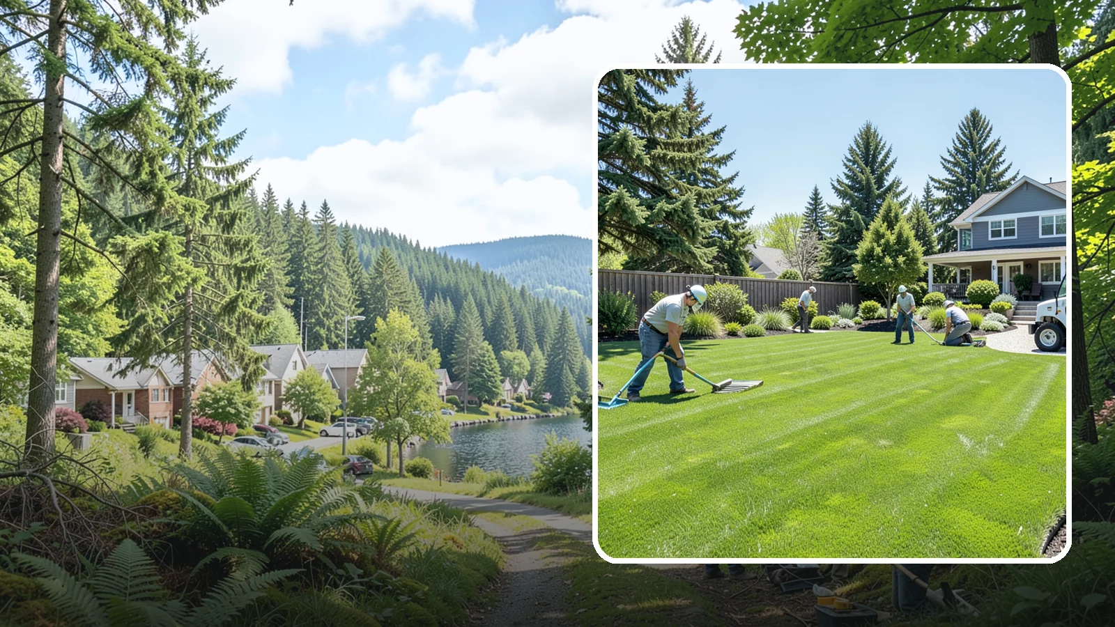 Lawn Restoration in Lake Forest Park, King County, WA - Rebuild a thin, mossy, or worn-out lawn into thick healthy turf through targeted repair and reseeding.