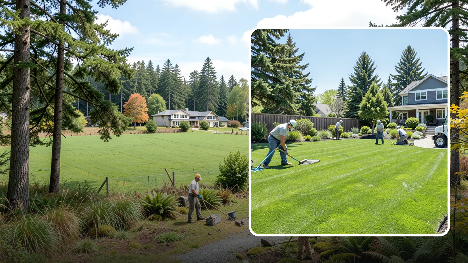 Lawn Restoration in Lyman, Skagit County, WA - Rebuild a thin, mossy, or worn-out lawn into thick healthy turf through targeted repair and reseeding.