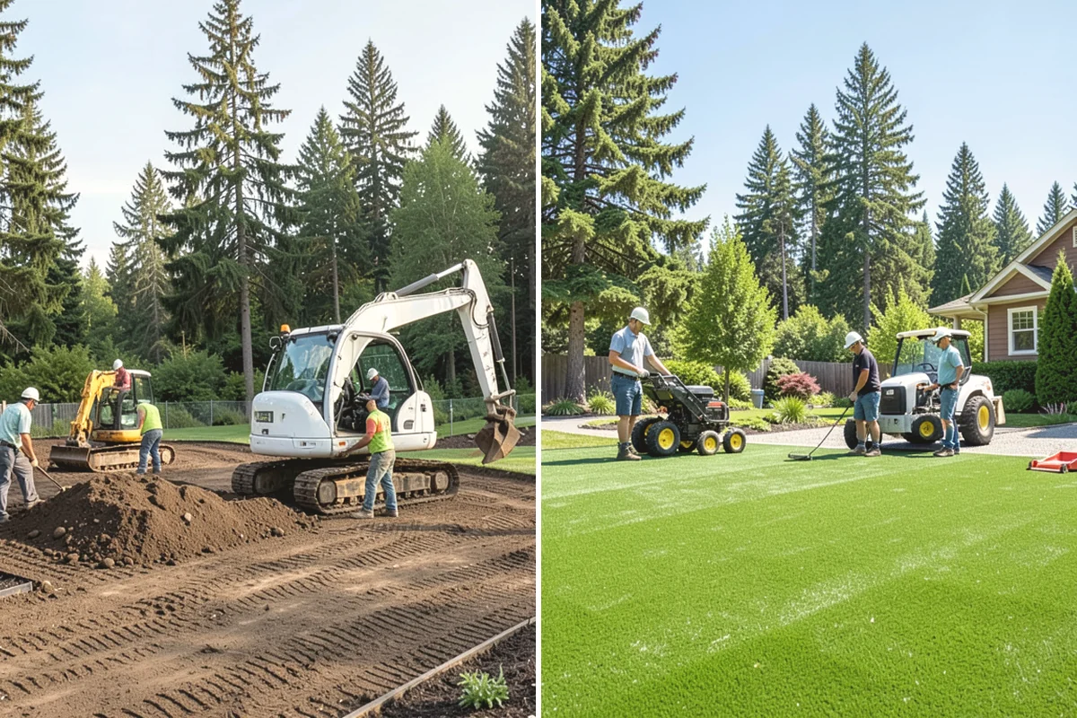 Lawn Top Dressing in Issaquah, King County, WA - Mow and prepare the lawn