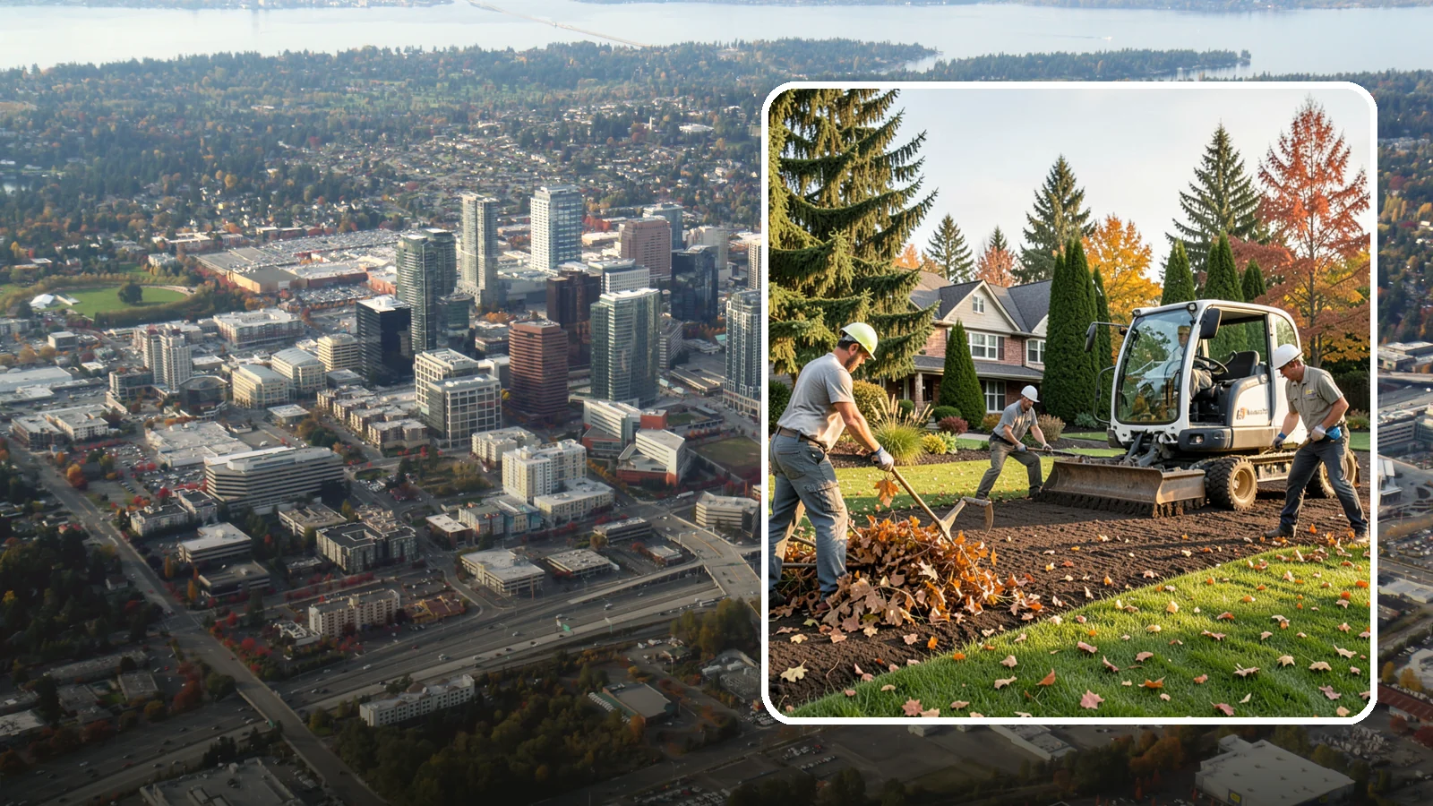 Leaf Removal in Bellevue, King County, WA - Efficient leaf cleanup and removal that keeps lawns healthy and your property tidy through the fall.