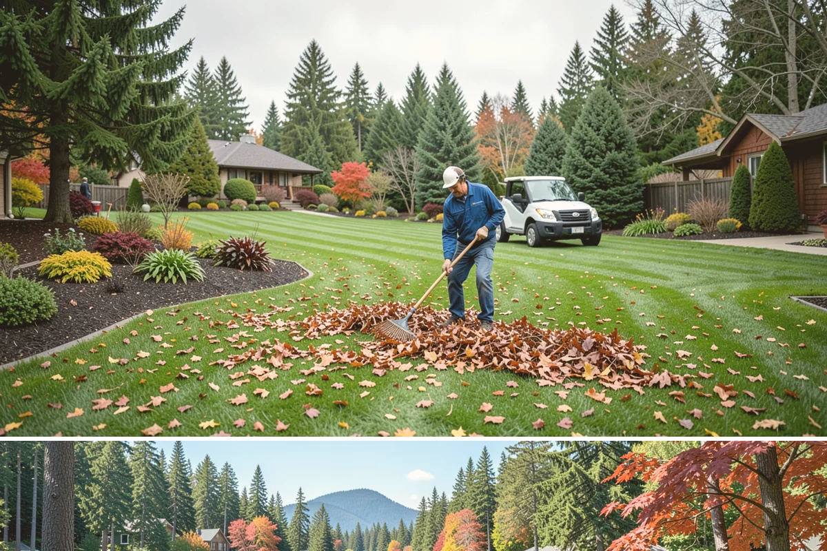 Leaf Removal in Covington, King County, WA - Done through the fall, often on a recurring schedule.