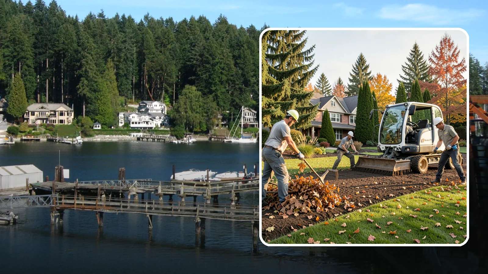 Leaf Removal in Gig Harbor, Pierce County, WA - Efficient leaf cleanup and removal that keeps lawns healthy and your property tidy through the fall.