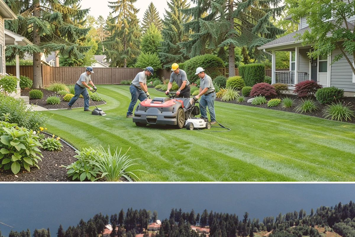 Leaf Removal in Lakewood, Pierce County, WA - Done through the fall, often on a recurring schedule.