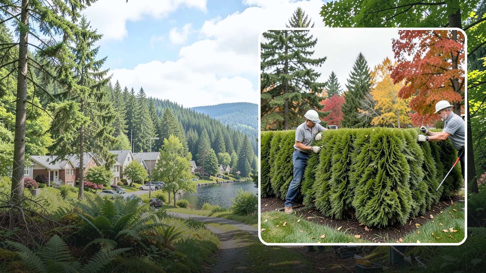 Leyland Cypress Trimming in Lake Forest Park, King County, WA - Expert Leyland cypress trimming that controls this fast-growing giant before it outgrows your yard and develops bare...