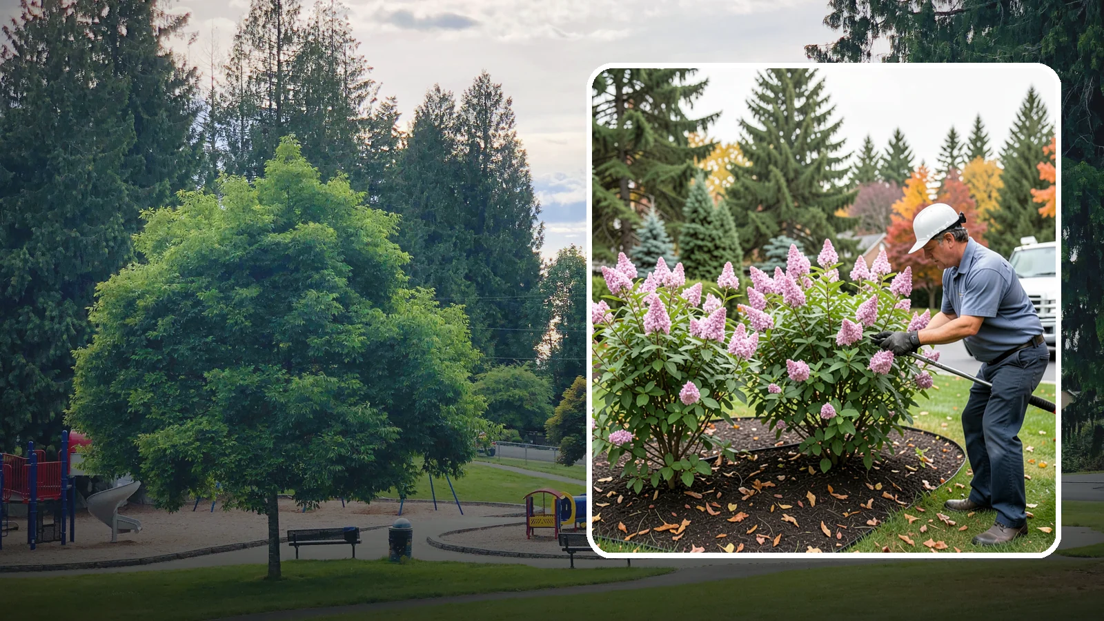 Lilac Pruning in Bonney Lake, Pierce County, WA - Post-bloom pruning of lilacs to renew old canes, remove suckers, and protect next year's fragrant flower buds.