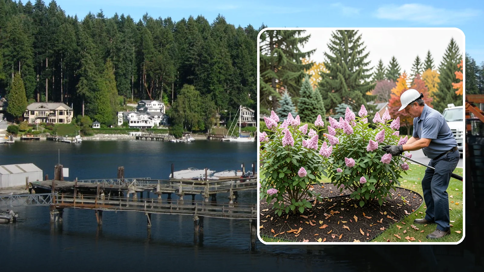 Lilac Pruning in Gig Harbor, Pierce County, WA - Post-bloom pruning of lilacs to renew old canes, remove suckers, and protect next year's fragrant flower buds.