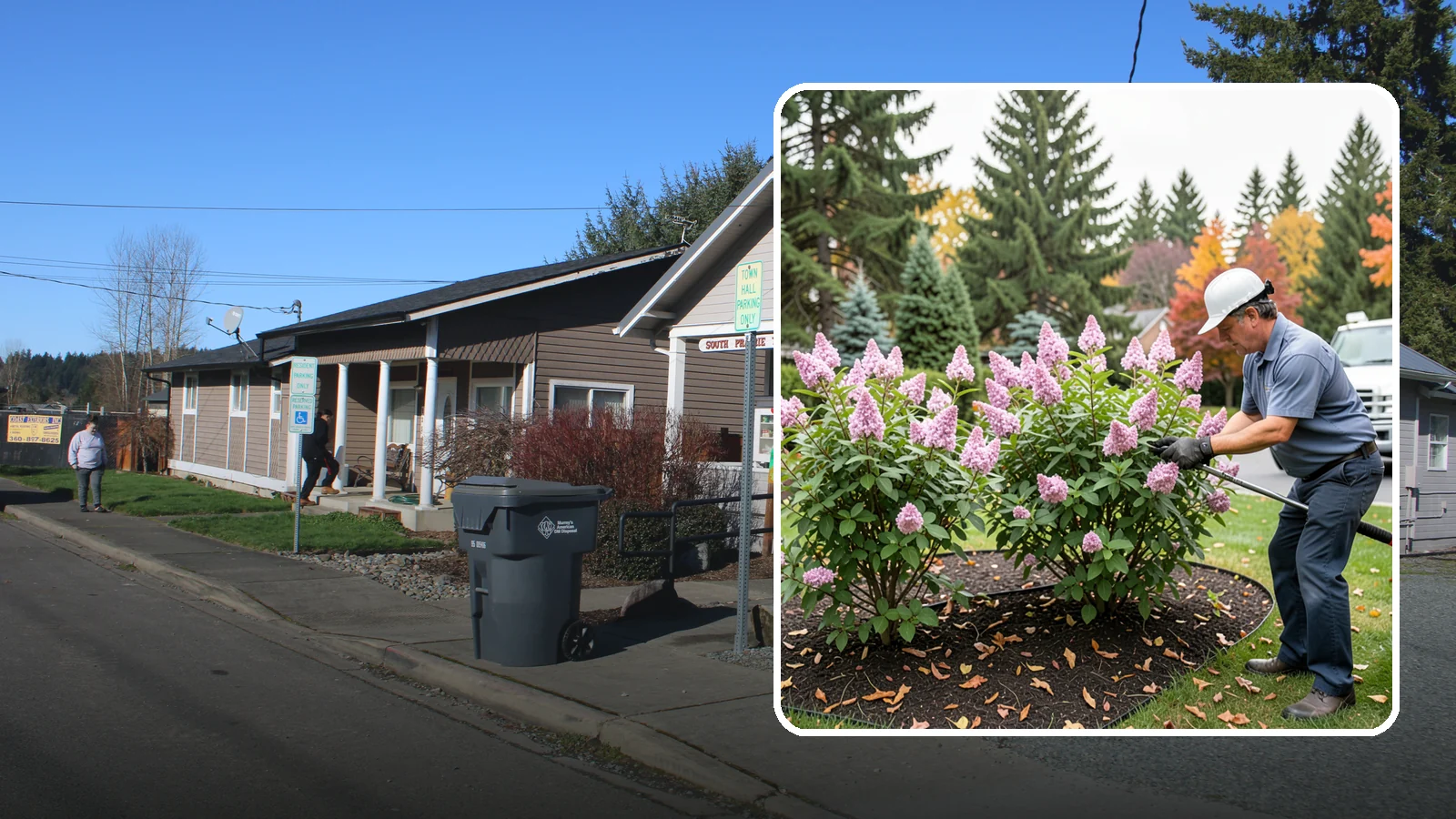 Lilac Pruning in South Prairie, Pierce County, WA - Post-bloom pruning of lilacs to renew old canes, remove suckers, and protect next year's fragrant flower buds.