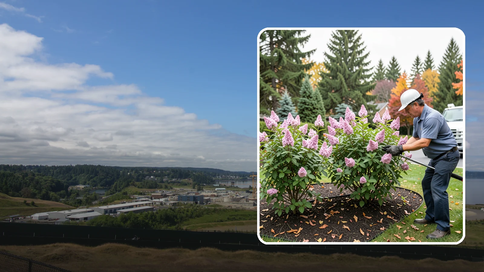 Lilac Pruning in University Place, Pierce County, WA - Post-bloom pruning of lilacs to renew old canes, remove suckers, and protect next year's fragrant flower buds.