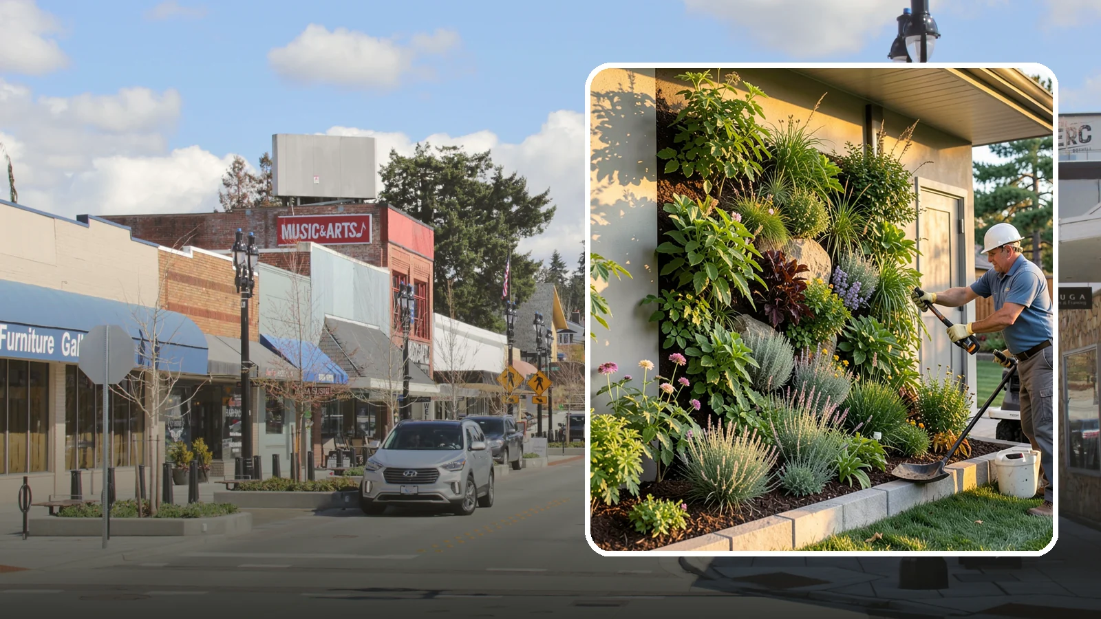 Living Wall Installation in Bothell, King County, WA - Vertical gardens and green walls that bring lush plantings to walls and fences, indoors or out.