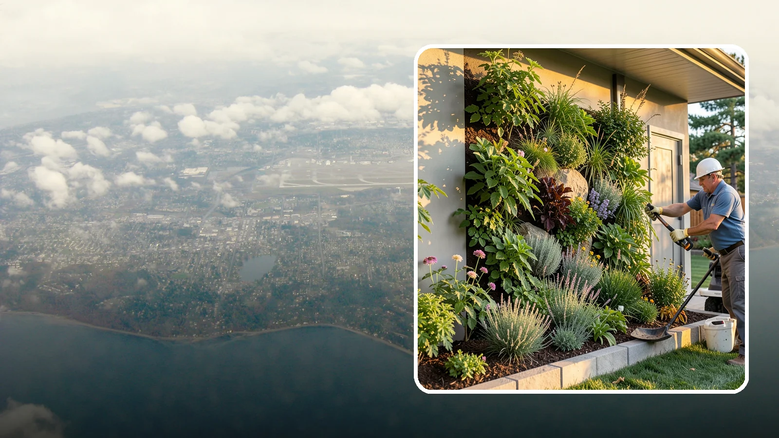 Living Wall Installation in Burien, King County, WA - Vertical gardens and green walls that bring lush plantings to walls and fences, indoors or out.