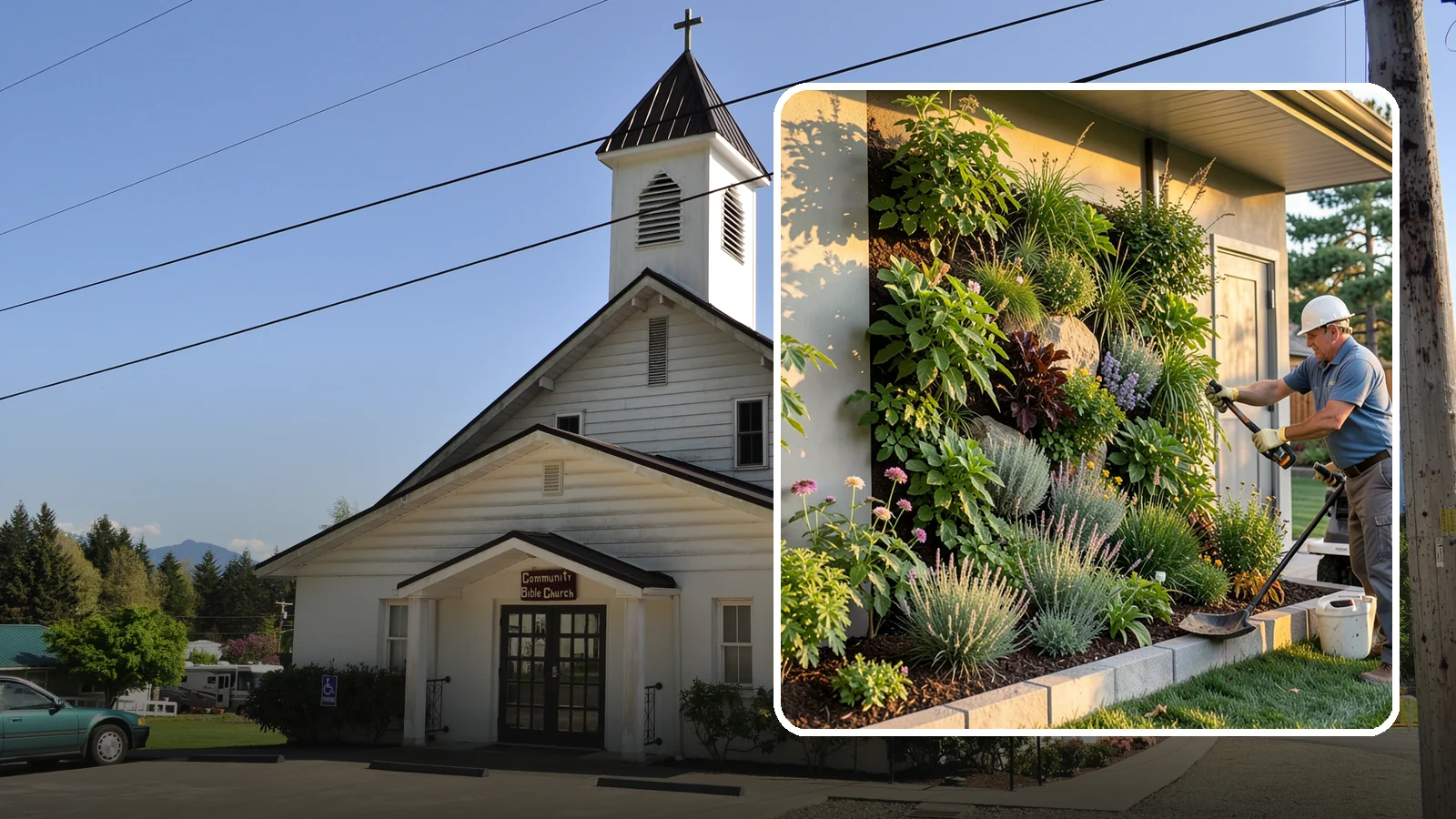Living Wall Installation in Concrete, Skagit County, WA - Vertical gardens and green walls that bring lush plantings to walls and fences, indoors or out.